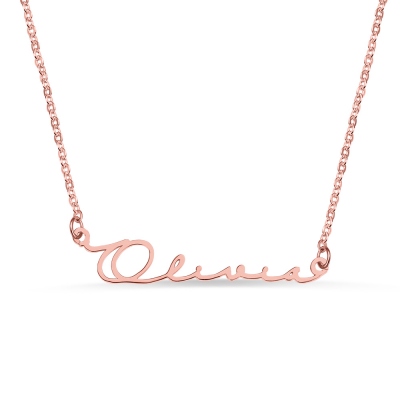 Personalized Minimalist Name Necklace in Rose Gold
