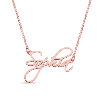 Personalized Calligraphy Named Necklace in Rose Gold
