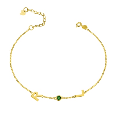 Custom Sideways Initial Name Bracelet