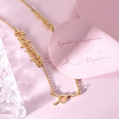Personalized Dopamine Molecule Name Necklace