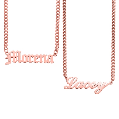 Personalized Name Necklace Name Plate Necklace Cuban Chain