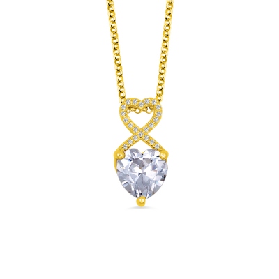 Personalized Heart Birthstone Infinity Necklace