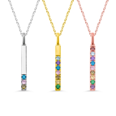  Customized Birthstones Bar Necklace