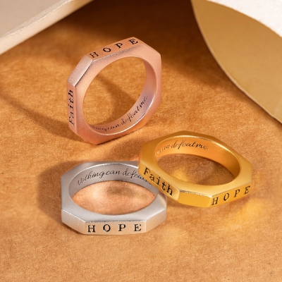 Personalized Octagon Ring