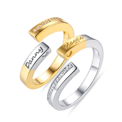 Personalized Combination Infinity Rings For Couples