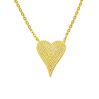 Personalized Pave Birthstone Heart Necklace