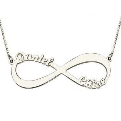 Custom Engraved Sterling Silver Infinity Name Necklace