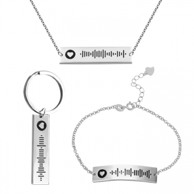 Personalized Scannable Spotify Code Song Keychain/Bracelet/Necklace