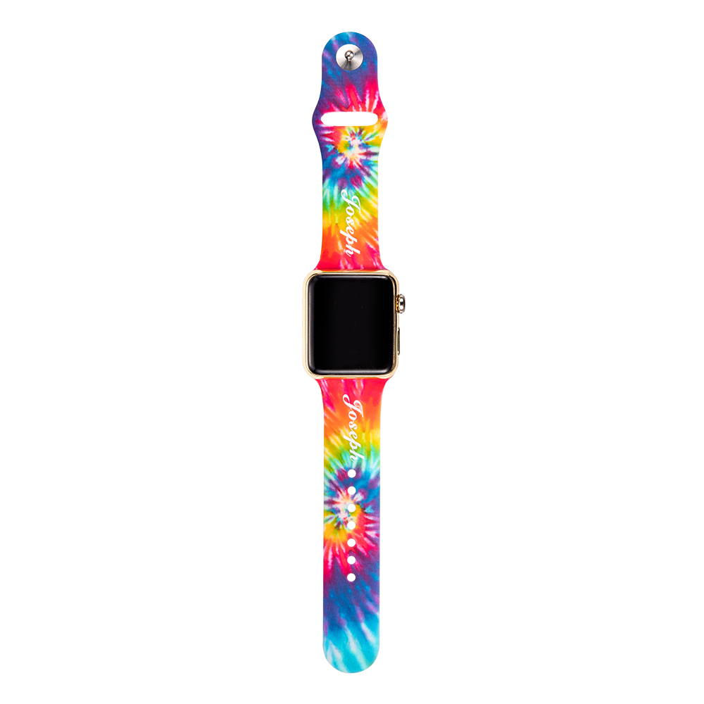 Tie Dye Apple Watch Band with Rainbow Swirl