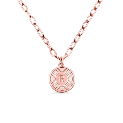 Personalized Initial Link Necklace in Rose Gold