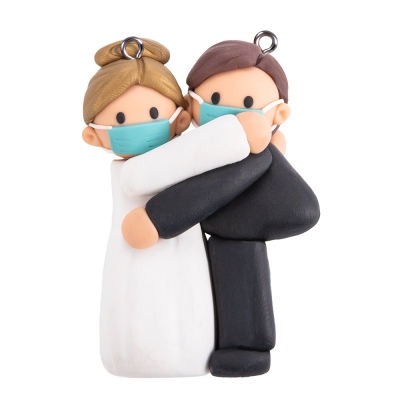 Customized Bride and Groom Clay with a Mask