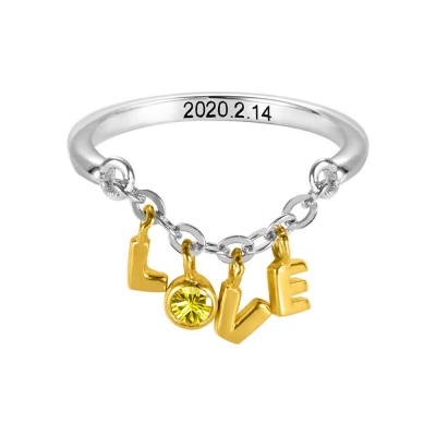 Spell Your LOVE Personalized Birthstone Ring