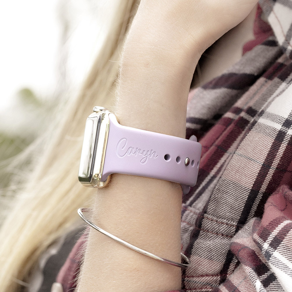 Pulseira de relógio de maçã personalizada com flores