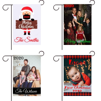 Personalized Chirstmas Garden Photo Flag Holiday Yard Flag