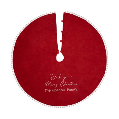 Personalized Christmas Embroidered Tree Skirt