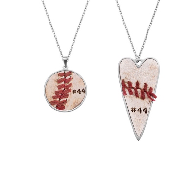 Collier/boucles d'oreilles en cuir de baseball/softball personnalisé Bijoux de sport