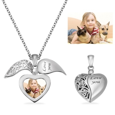 Custom Photo Heart Locket Necklace