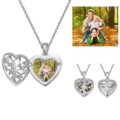 Personalized Hollow Heart Shape Photo Necklace