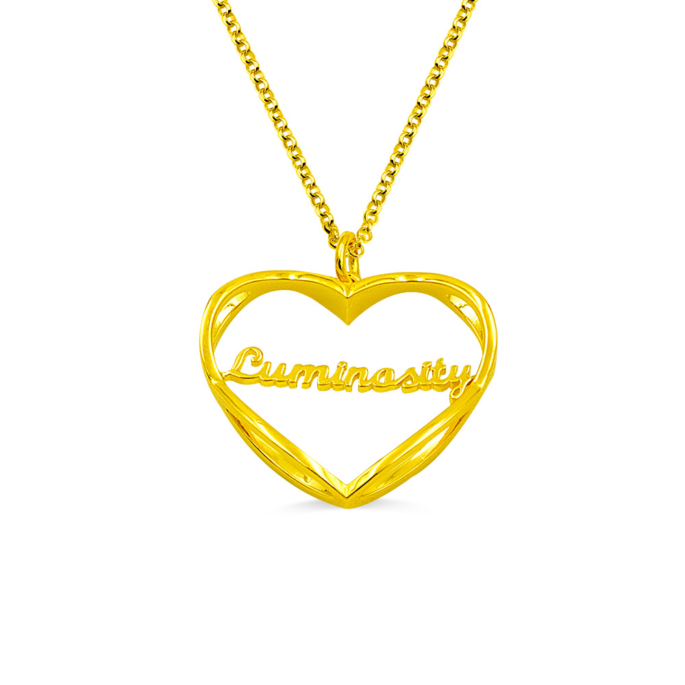 Personalized Heart Shape Infinity Necklace