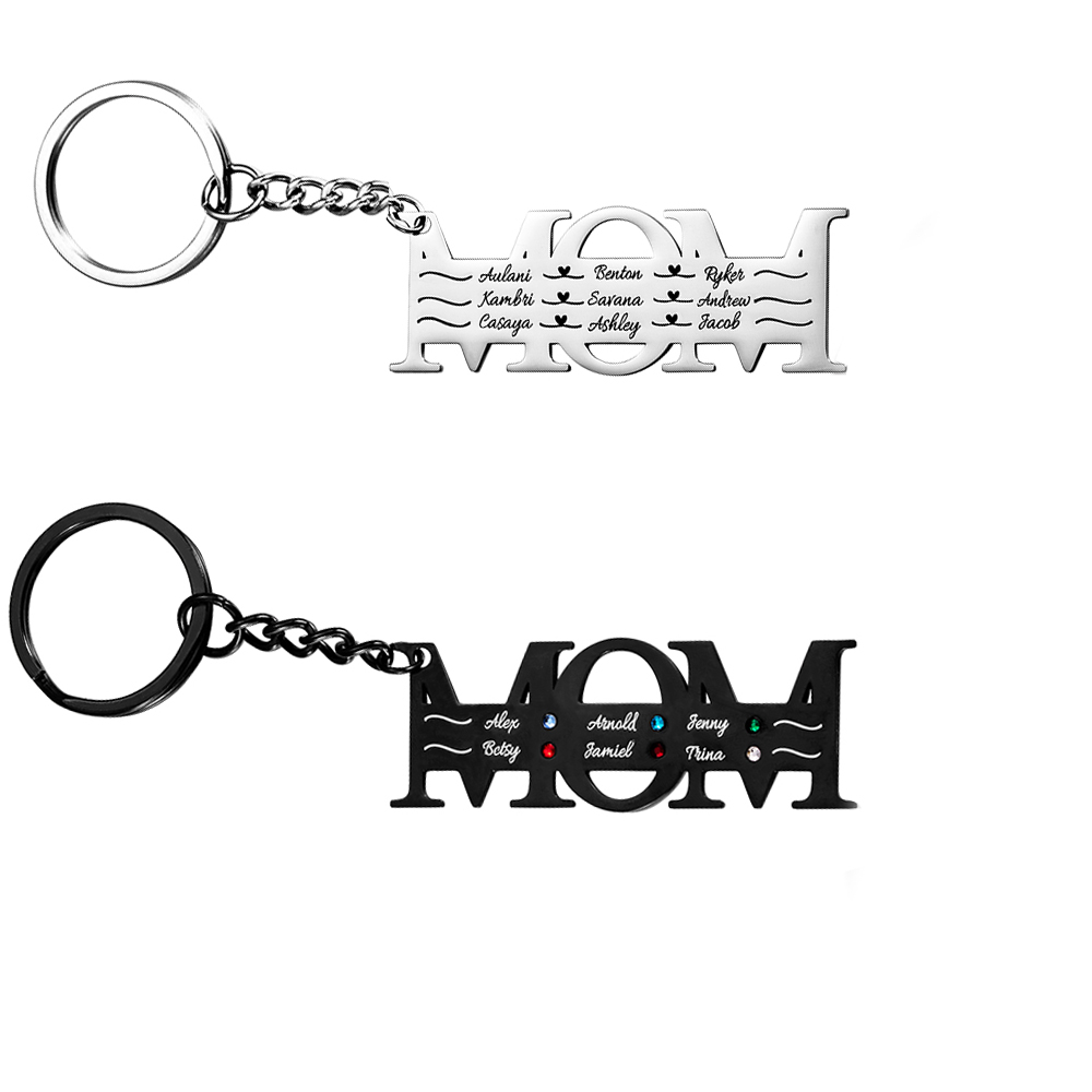 Customized 1-12 Family Names Key Chain Gift for Mother