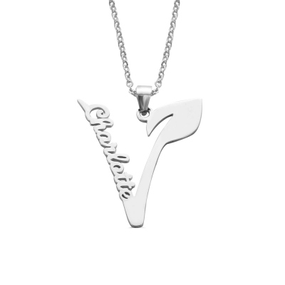 Personalized Vegan Name Necklace for Vegetarian Gift
