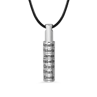 Personalized Family Name Beads Necklace for Man