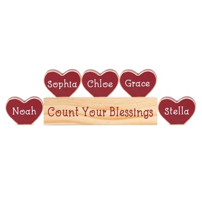 Personalized Name Heart Shaped Home Decor Gift for Family