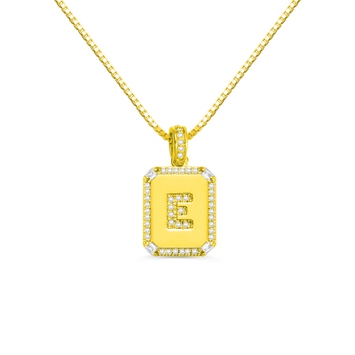 Gepersonaliseerde gouden Octagon eerste ketting