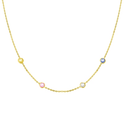 Custom Spaced Birthstone Charm Necklace