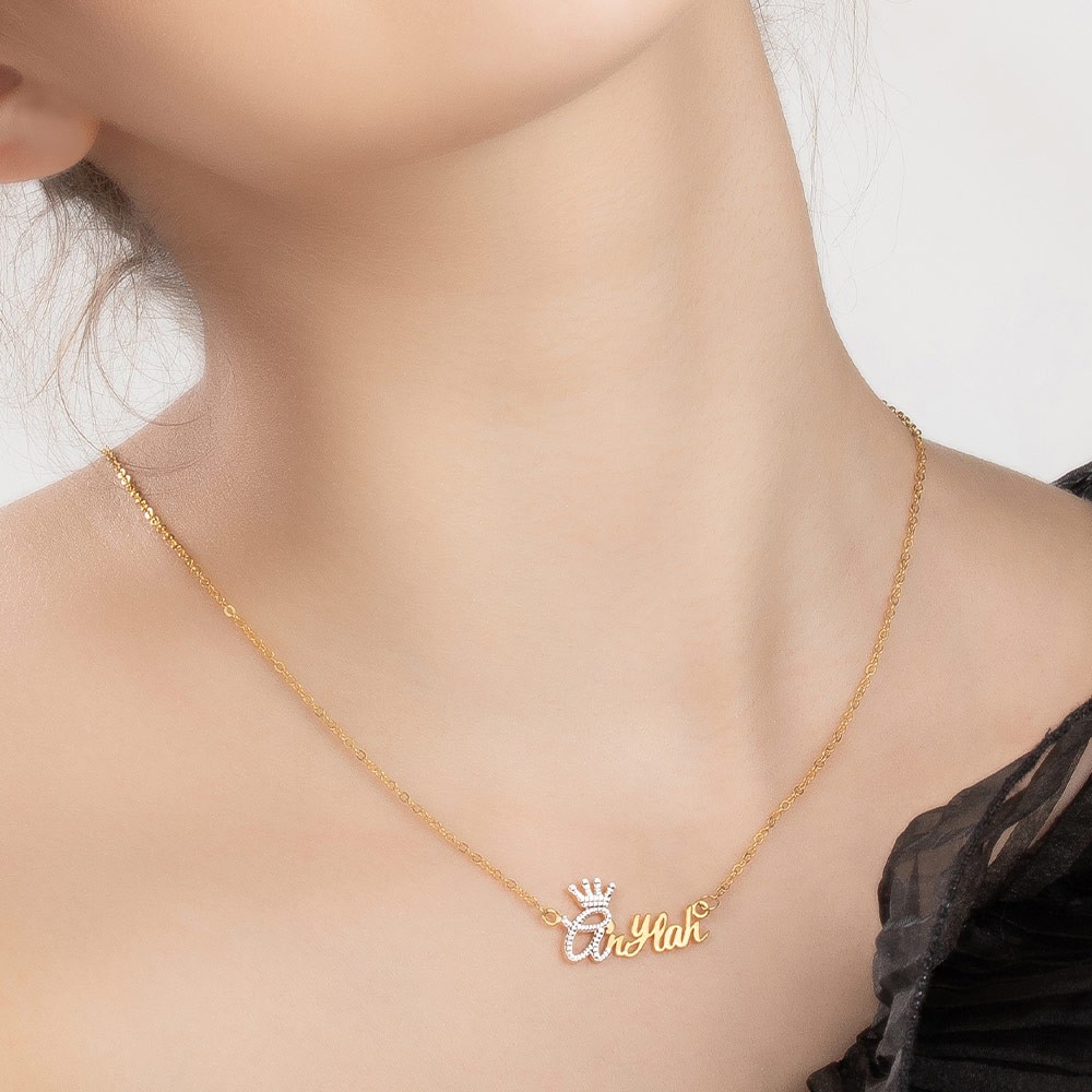 Gepersonaliseerde naam ketting met kant