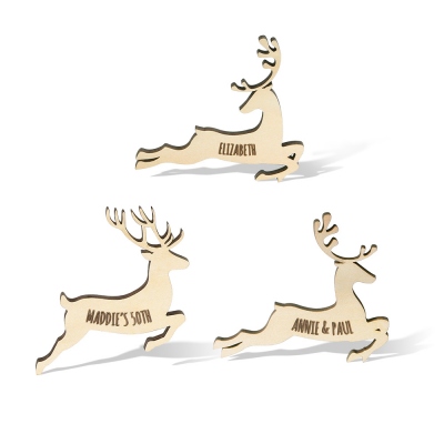 (Sold at 5pcs)Custom Christmas Reindeer Wine Glass Charms Table Place Name Settings