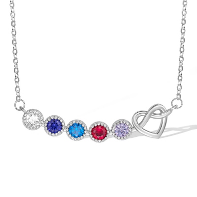 Custom Birthstone Necklace Gift for Mom