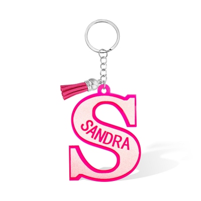 Customized Name Acrylic Backpack Tag with Tassel