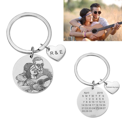 Custom Engraved Photo Keychain