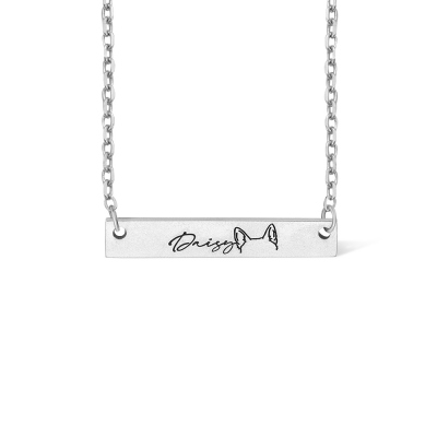Custom Pet Ear Name Necklace