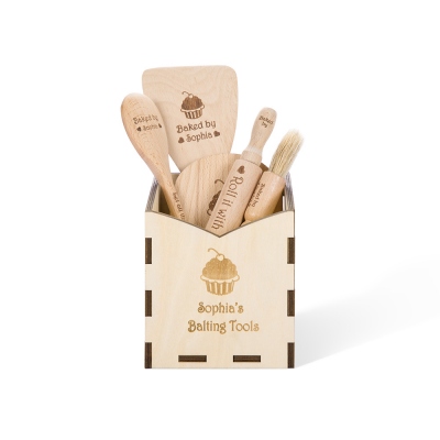 Personalisierte Backutensilien Küchengeschenk für Kinder 6er Set