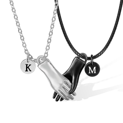 Personalisierte 2-teilige magnetische Hand-in-Hand-Liebeskette