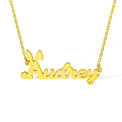 Personalized Name Easter Bunny Necklace