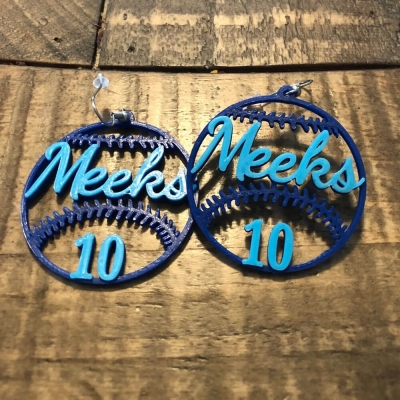 Custom Baseball Cheerleading Earrings