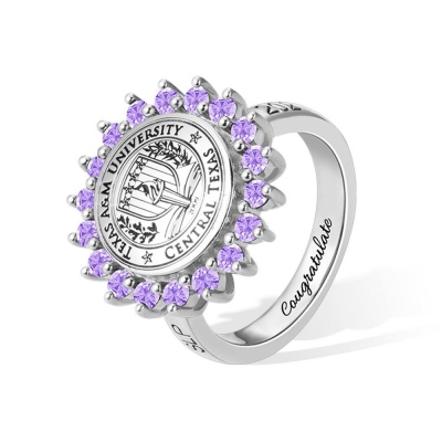 Bague chevalière gravée sur mesure, bagues avec écusson de famille/insigne d'école, bagues en cuivre avec armoiries pour femmes/hommes/famille, cadeau de fin d'études/de Noël