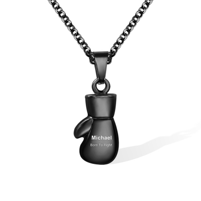 Customized Boxing Boxer Gloves Necklace, Stainless Steel Necklaces with Silver/Gold/Black Color, Men's jewelry Gifts