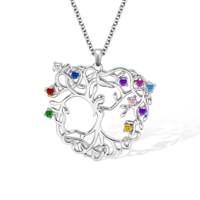 Personalized Mother's Necklace with Birthstones, Brass/Sterling Sliver Necklace, Birthday/Mother's Day Gift for Mom/Grandma/Women/Friends