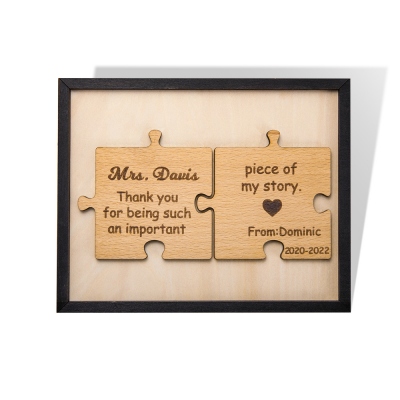 Personalized Name Puzzle Sign, Birch Puzzle Frame for Teacher Appreciation Week, Birthday/Teacher Day Gift/Graduation/Retirement Gift for Teacher