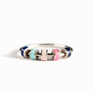 Minimalist Spinning Rings, Enamel Rings, Fidget Ring Spinner, Spinner Women Rings for Anxiety