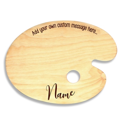 Personalized Wooden Paint Palettes, Custom Message and Name Pallet, Birthday Gifts For Artists Painter Artist, Art Teacher Student Kid Gift