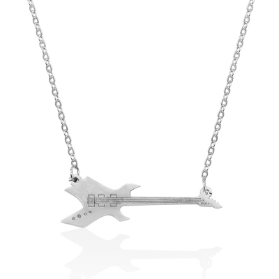 Eddie Munson Guitar Necklace, Eddie Munson Inspire Necklace, Sterling Silver 925/Brass Necklace, Gift for Music Lover/Friends