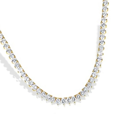 Collier de tennis classique, collier en zircone cubique, collier plaqué or 18 carats, fête des mères/anniversaire/cadeau de mariage pour fille/maman/épouse/mariée
