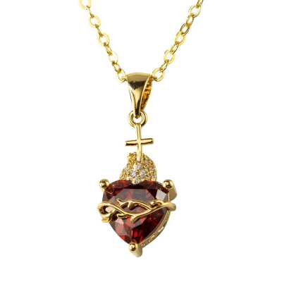 Sacred Heart of Jesus Necklace, Heart Necklace, Sterling Silver 925 Jewelry, Bridesmaid/Mother's Day/Catholic Gift for Mom/Grandma/Women