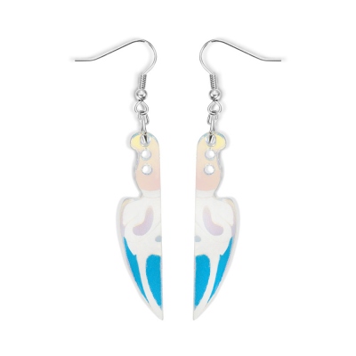 Iridescent Ghost Face Earrings, Ghost Earrings, Halloween Earrings, Spooky Earrings, Alternative Earrings, Halloween Gift for Girls/Daughter