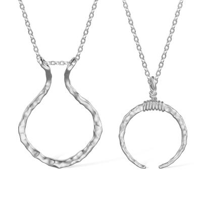 Magic Ring Holder Necklace, Sterling Silver 925 Handmade Pounded/Hammered Necklace, Gift for Her/Womens/Girls Mothers/Doctor/Nurse